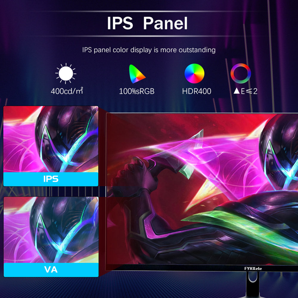 FYHXele FY32QH 32-inch Monitor, 2560*1440 WQHD 16:9 IPS Screen, 165Hz Refresh Rate, 1ms (MPRT) Response Time, 100% sRGB, 3000:1 Contrast, FreeSync & G-Sync Compatible, HDR 400, Low Blue Light, 2*DP1.4, 2*HDMI 2.1, 1*Audio