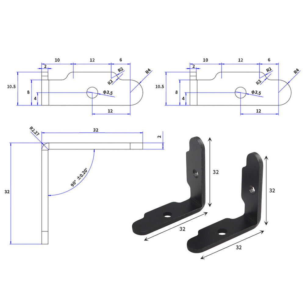 FYSETC 3D Printer Steel Plate Limit Baffle Kit for VORON 2.4 R2/Trident