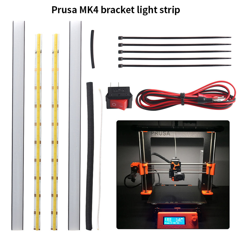 FYSETC LED Light Kit, Dual Light Bar 24V, 3D Printer Lamp Strip, for Prusa MK4