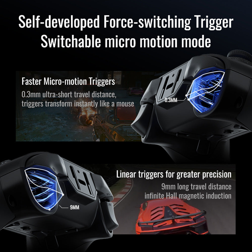 Flydigi Vader 4 Pro Gaming Controller, Force Adjustment Lever Joystick, Hall & Micro 2-in-1 Triggers, 1000Hz Polling Rate, Compatible with PC, NS, TV, Android & Laptop