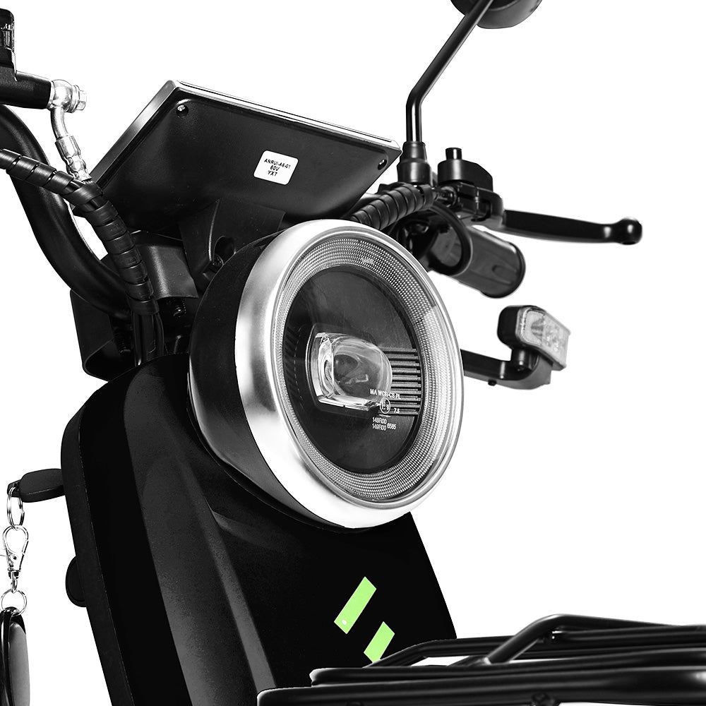Freejoyer FV6 Electric Tricycle, 1000W Motor, 60V 20Ah Battery, 10*3 inch Tire, 25km/h Max Speed, 55km Range, Front Disc Brake & Rear Drum Brake, Hydraulic Front Fork - Black