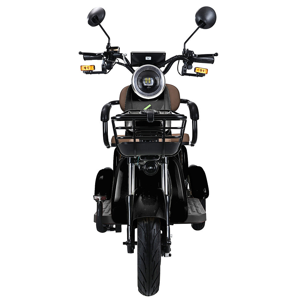 Freejoyer FV6 Electric Tricycle, 1000W Motor, 60V 20Ah Battery, 10*3 inch Tire, 25km/h Max Speed, 55km Range, Front Disc Brake & Rear Drum Brake, Hydraulic Front Fork - Black