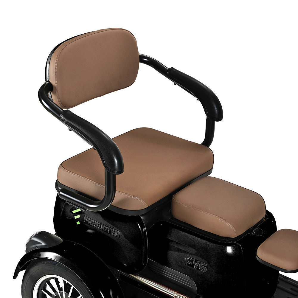 Freejoyer FV6 Electric Tricycle, 1000W Motor, 60V 20Ah Battery, 10*3 inch Tire, 25km/h Max Speed, 55km Range, Front Disc Brake & Rear Drum Brake, Hydraulic Front Fork - Black
