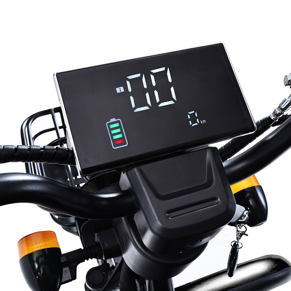 Freejoyer FV6 Max Electric Tricycle, 1800W Motor, 72V 20Ah Battery, 10*3 inch Tire, 25km/h Max Speed, 60km Range, Front Disc Brake & Rear Drum Brake, Hydraulic Front Fork - Black