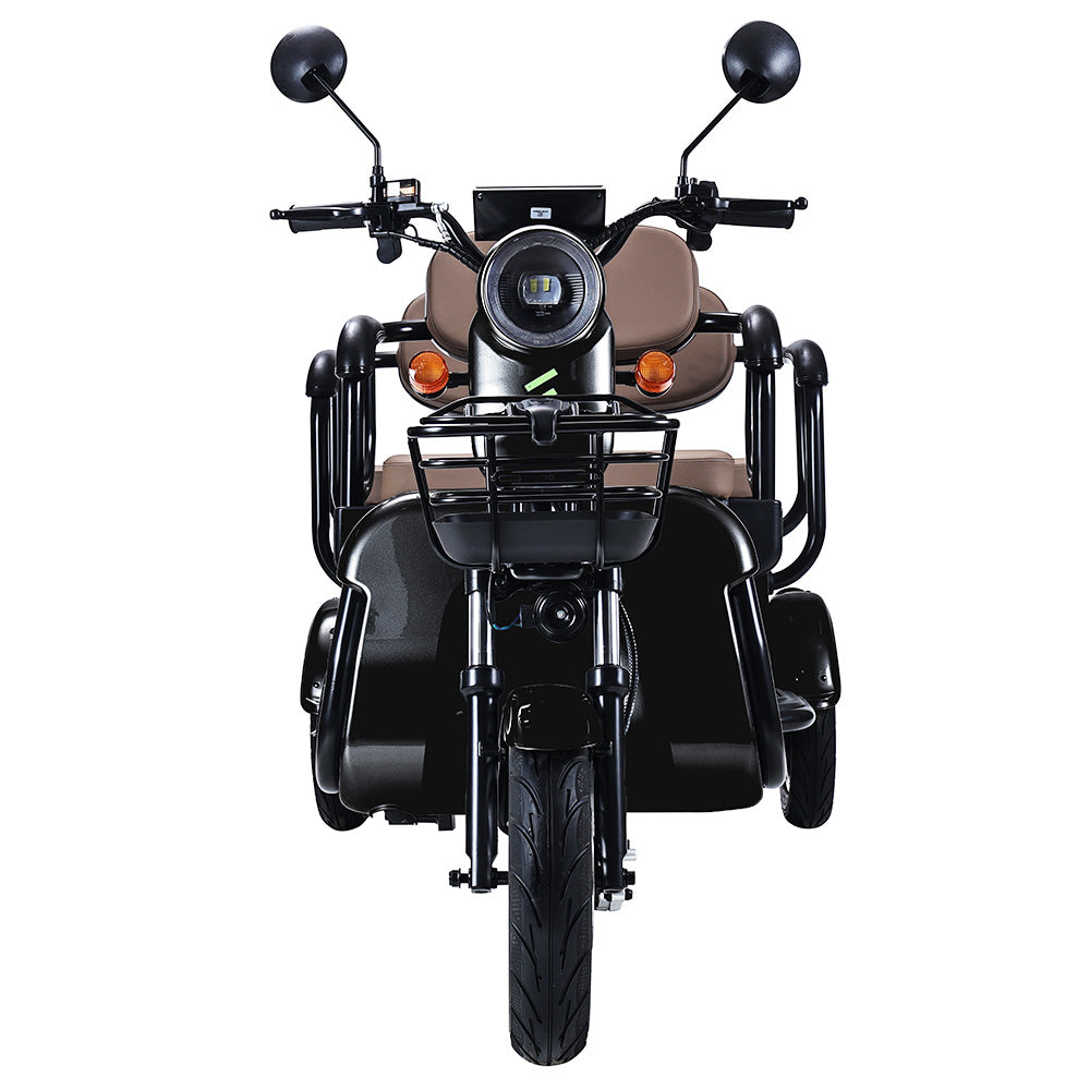 Freejoyer FV6 Max Electric Tricycle, 1800W Motor, 72V 20Ah Battery, 10*3 inch Tire, 25km/h Max Speed, 60km Range, Front Disc Brake & Rear Drum Brake, Hydraulic Front Fork - Black