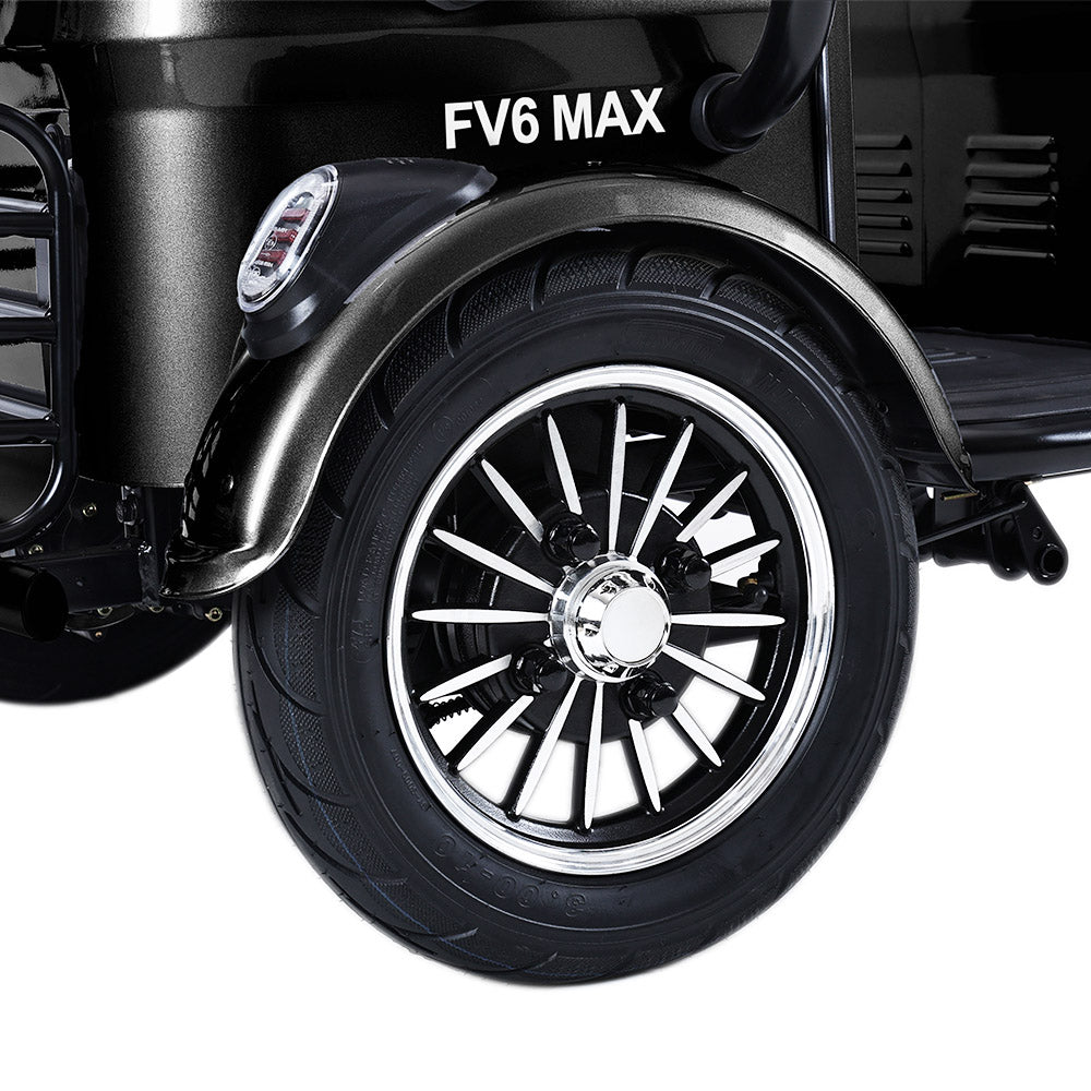 Freejoyer FV6 Max Electric Tricycle, 1800W Motor, 72V 20Ah Battery, 10*3 inch Tire, 25km/h Max Speed, 60km Range, Front Disc Brake & Rear Drum Brake, Hydraulic Front Fork - Black