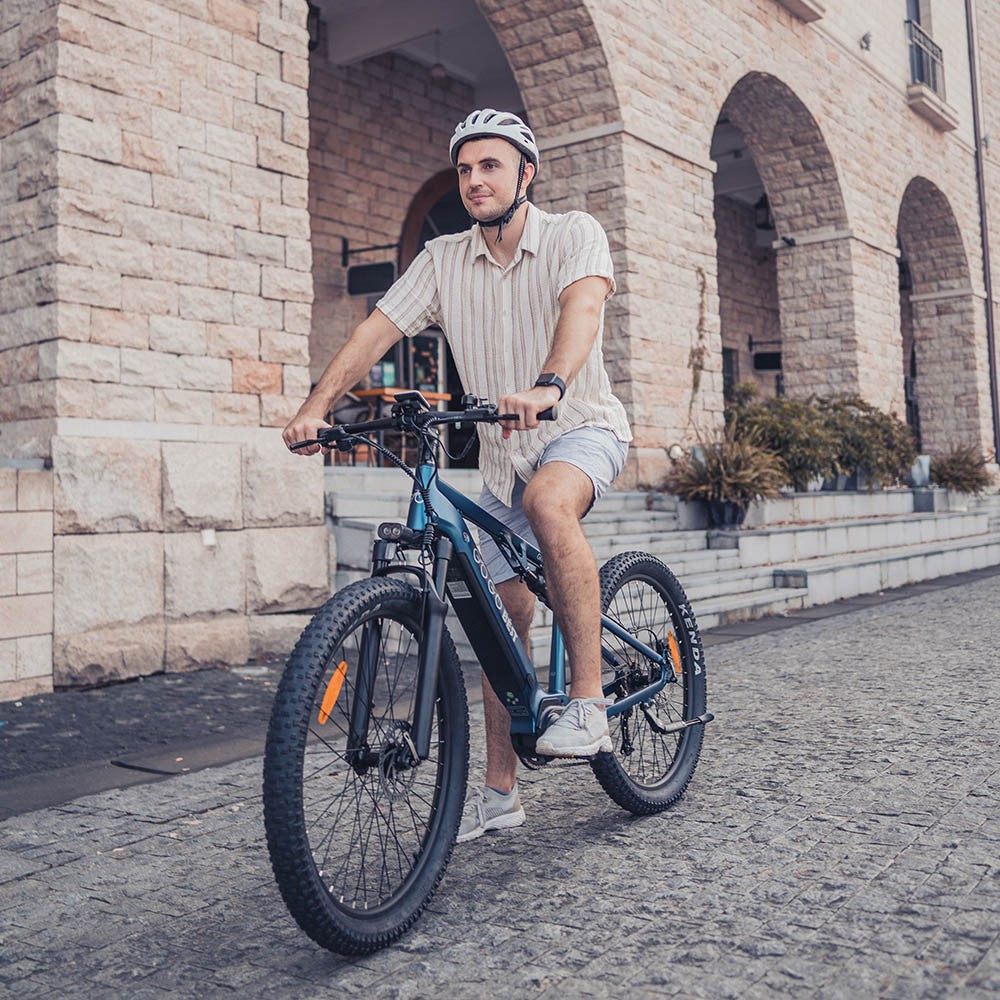 GOGOBEST GM27 Electric Bike 27.5*3.0 Inch Fat Tires 48V 350W Mid Motor 25Km/h Max Speed 10Ah Battery 50KM Max Range Dual Hydraulic Disc Brake - Blue