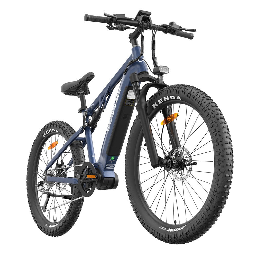 GOGOBEST GM27 Electric Bike 27.5*3.0 Inch Fat Tires 48V 350W Mid Motor 25Km/h Max Speed 10Ah Battery 50KM Max Range Dual Hydraulic Disc Brake - Blue