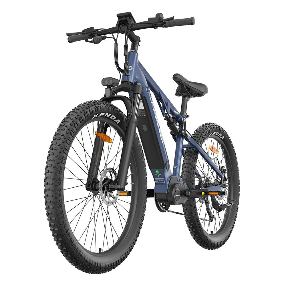 GOGOBEST GM27 Electric Bike 27.5*3.0 Inch Fat Tires 48V 350W Mid Motor 25Km/h Max Speed 10Ah Battery 50KM Max Range Dual Hydraulic Disc Brake - Blue