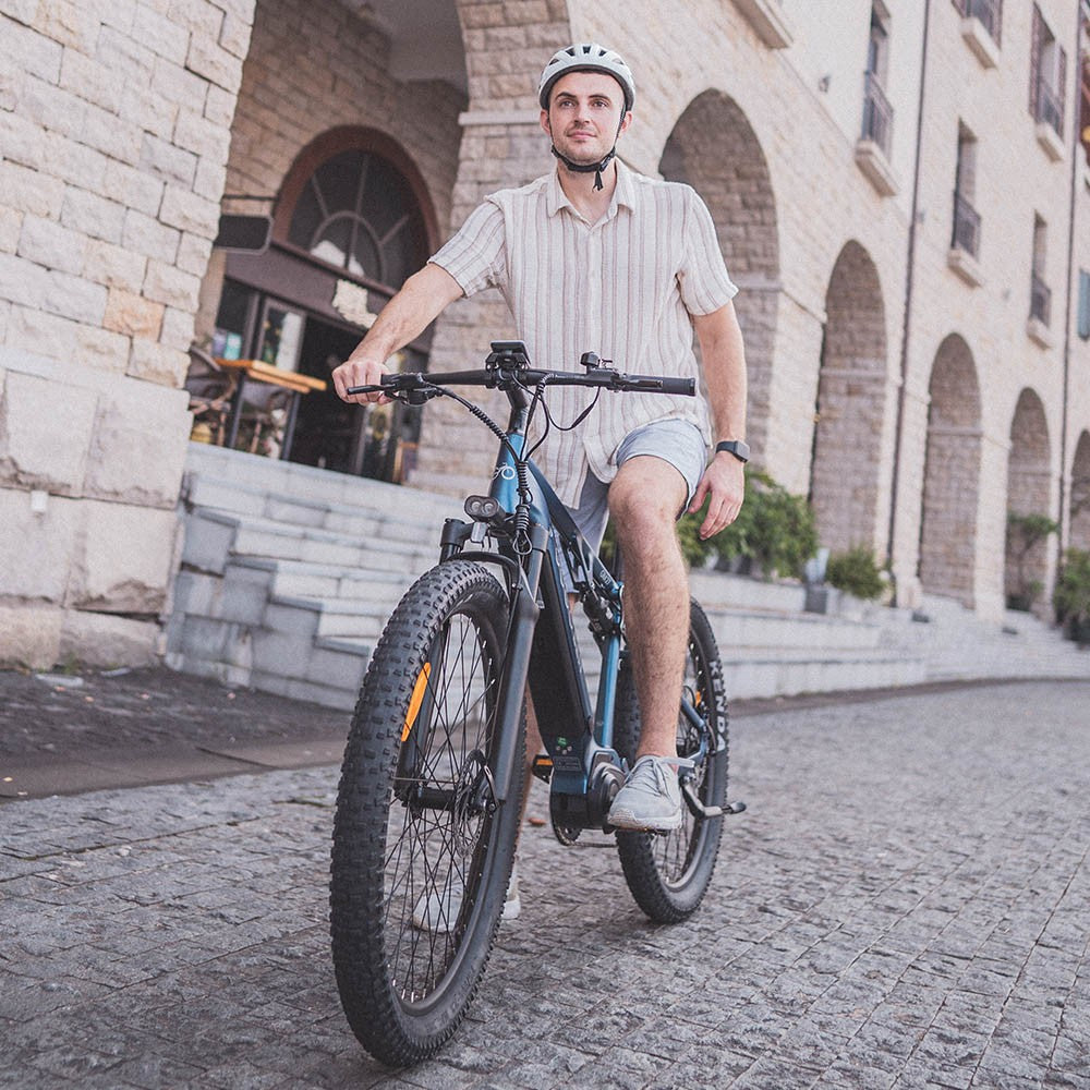 GOGOBEST GM27 Electric Bike 27.5*3.0 Inch Fat Tires 48V 350W Mid Motor 25Km/h Max Speed 10Ah Battery 50KM Max Range Dual Hydraulic Disc Brake - Blue