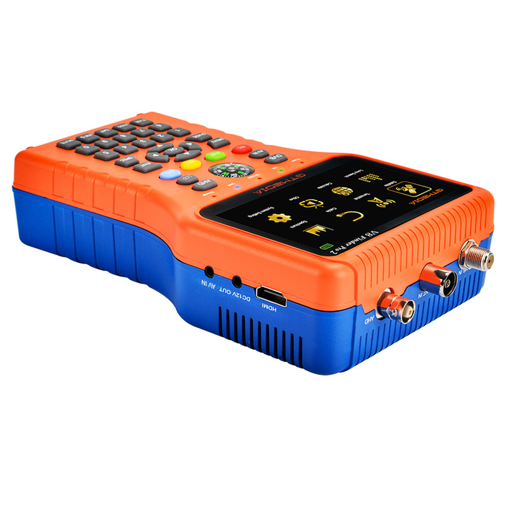 GTMEDIA V8 Finder PRO 2 Satellite Finder ATSC-C Digital Satellite Signal Detector, Support DVB-S2X/S2/S, DVB-T2/T, DVB-C - Orange, EU Plug
