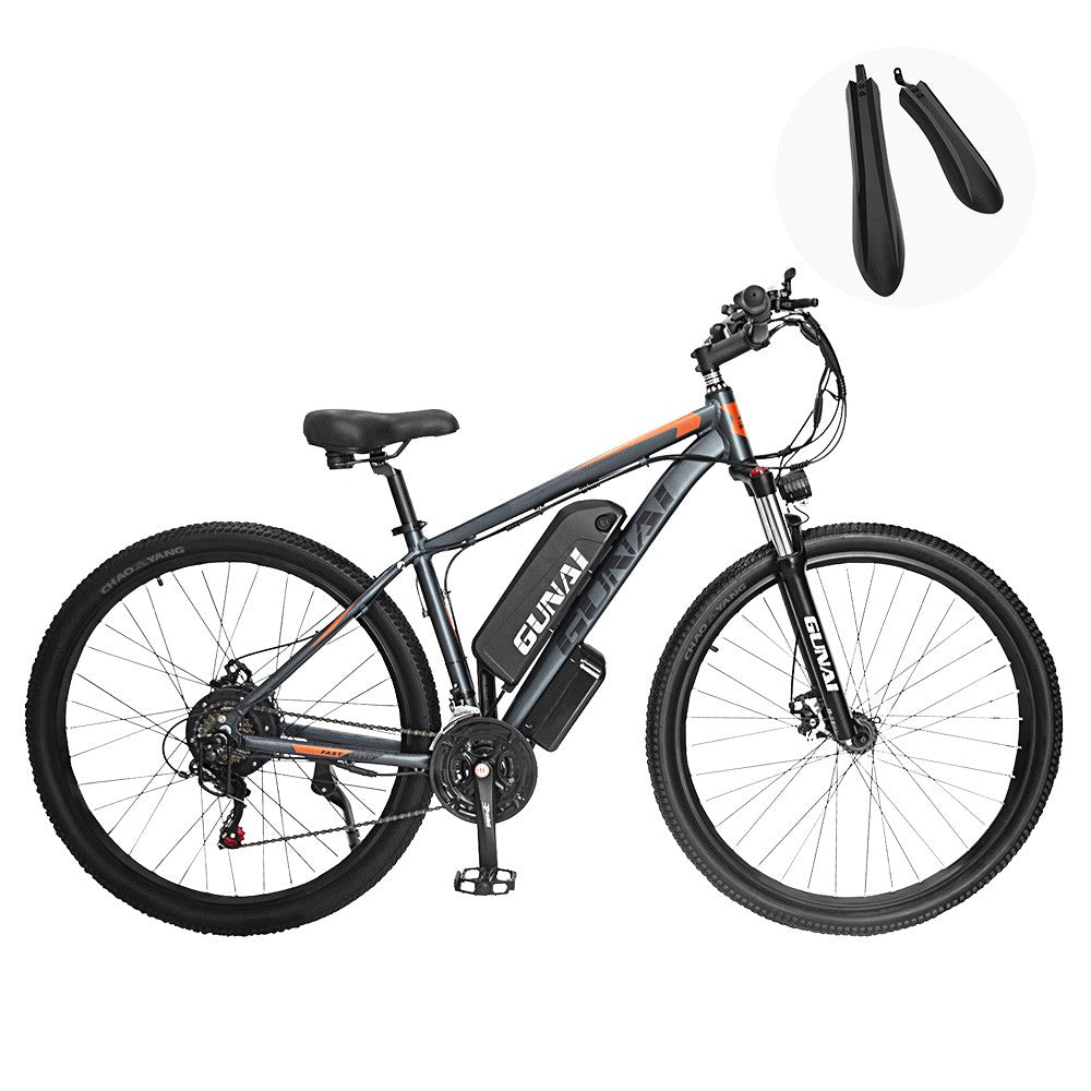 GUNAI GN29 Electric Bike 29*2.1 inch Tire 48V 750W Motor 50km/h Max Speed 15Ah Battery 90km Max Range 130kg Max Load Dual Disc Brakes Mountain E-Bike