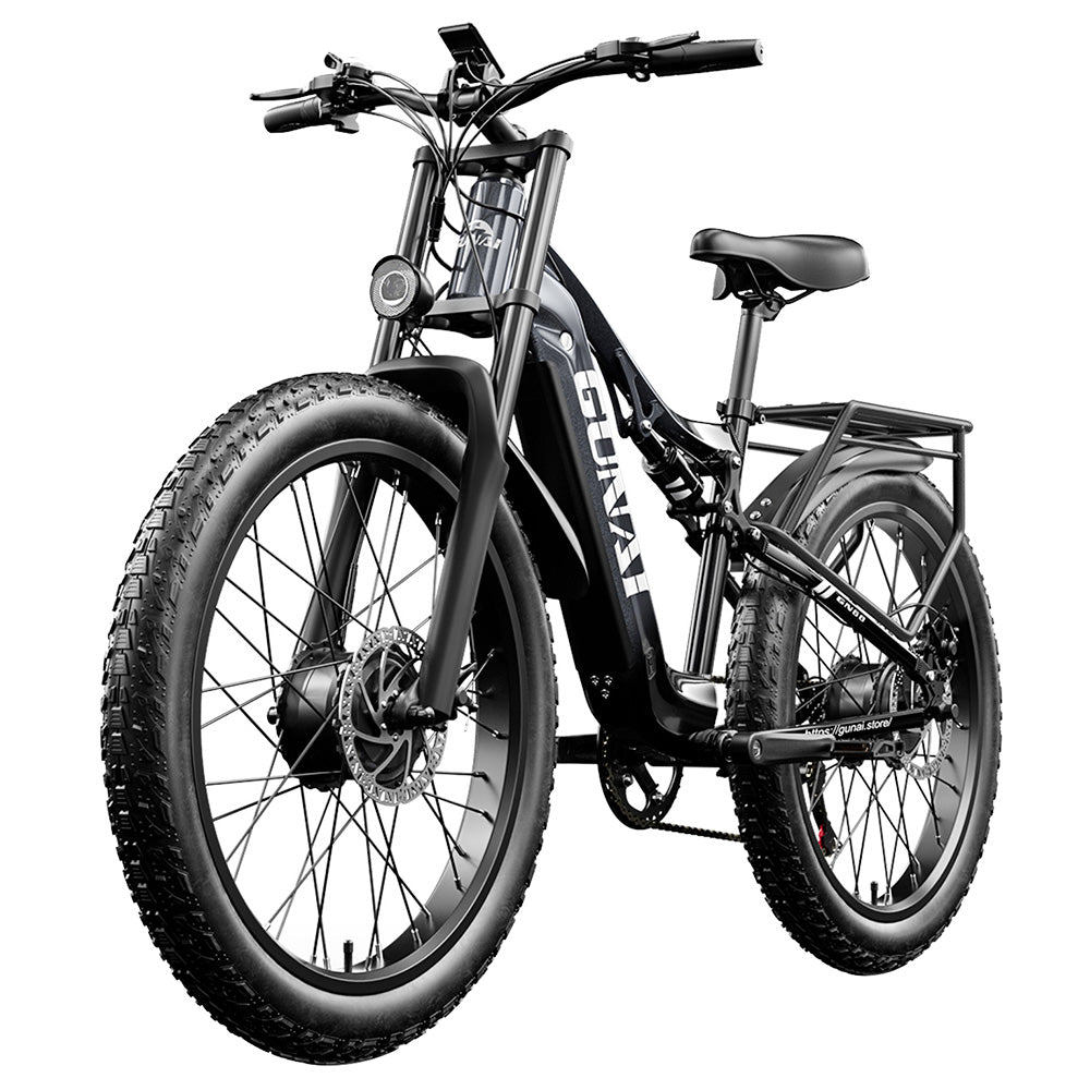 GUNAI GN68 Electric Bike, 2*1000 Motor, 48V 17.5Ah Battery, 26*3.0-inch Fat Tires, 50km/h Max Speed, 60miles Max Range, Shimano 7 Speed, Mechanical Disc Brake