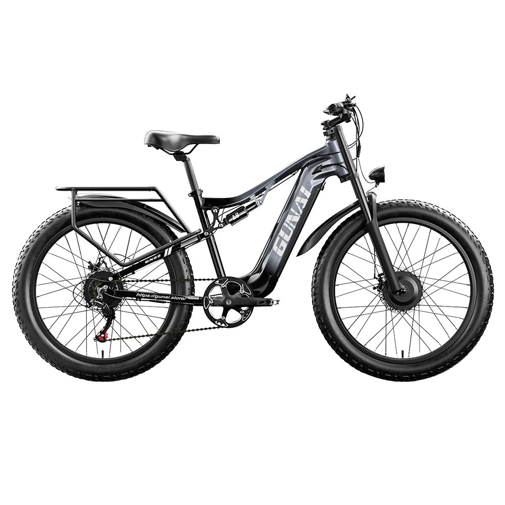 GUNAI GN68 Electric Bike, 2*1000 Motor, 48V 17.5Ah Battery, 26*3.0-inch Fat Tires, 50km/h Max Speed, 60miles Max Range, Shimano 7 Speed, Mechanical Disc Brake