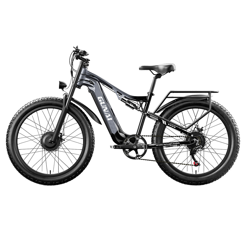 GUNAI GN68 Electric Bike, 2*1000 Motor, 48V 17.5Ah Battery, 26*3.0-inch Fat Tires, 50km/h Max Speed, 60miles Max Range, Shimano 7 Speed, Mechanical Disc Brake