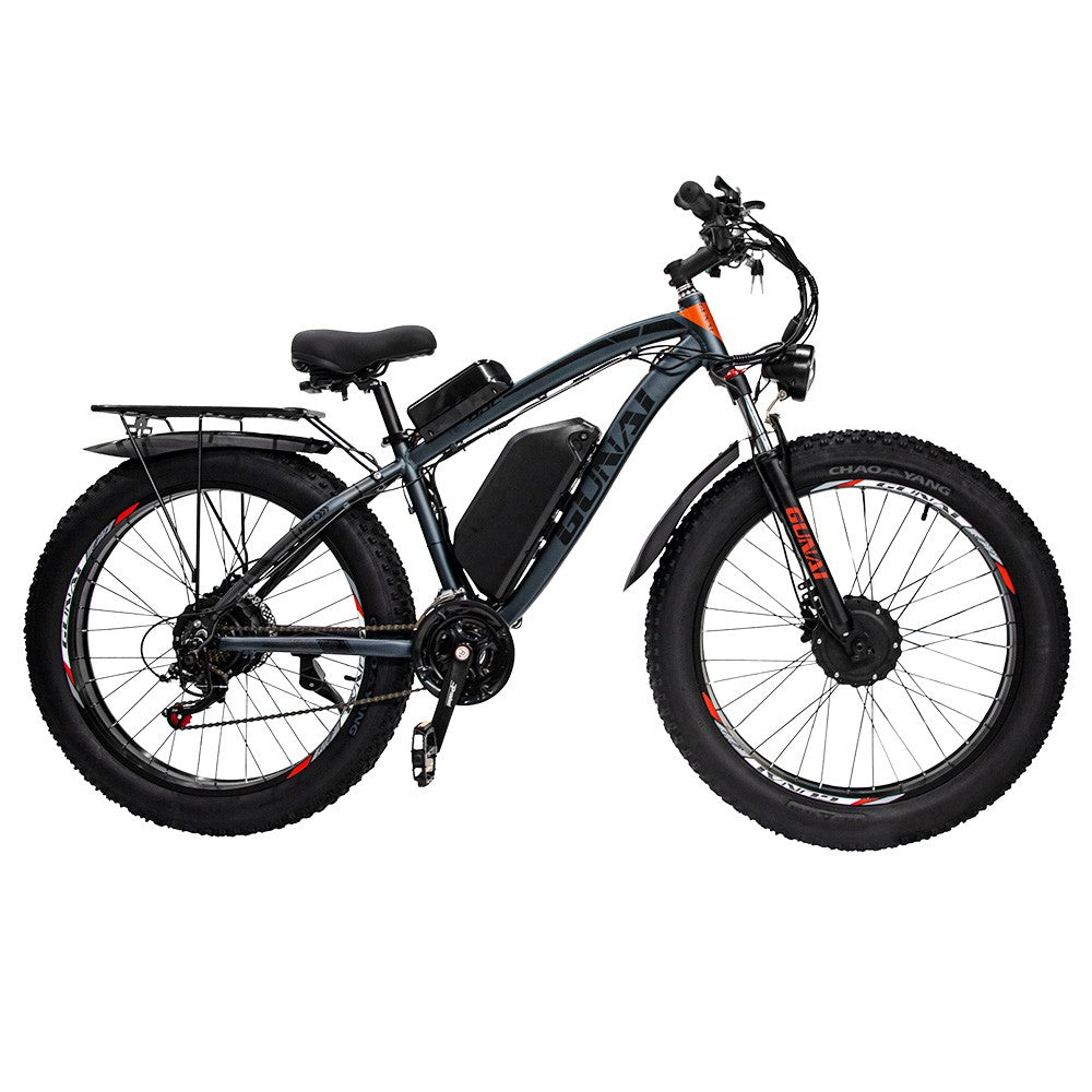 GUNAI GN88 Electric Mountain Bike 26*4.0 inch Fat Tires 1000W*2 Motors 55km/h Max Speed 48V 22Ah Battery 130km Range
