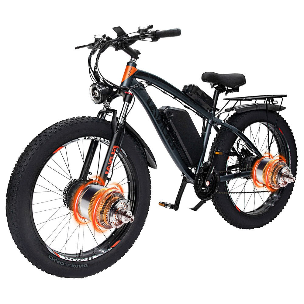 GUNAI GN88 Electric Mountain Bike 26*4.0 inch Fat Tires 1000W*2 Motors 55km/h Max Speed 48V 22Ah Battery 130km Range