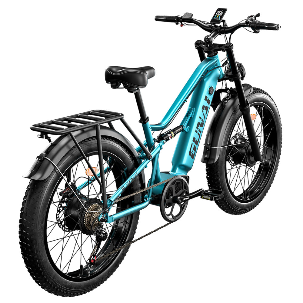 GUNAI-M2 Electric Bike, 2*750W Motor, 48V 17.5AH Battery, 26*4.0 Inch Tires, 60km/h Max Speed, 55km Range, Hydraulic Disc Brake, Dual Suspension, Shimano 7-Speed