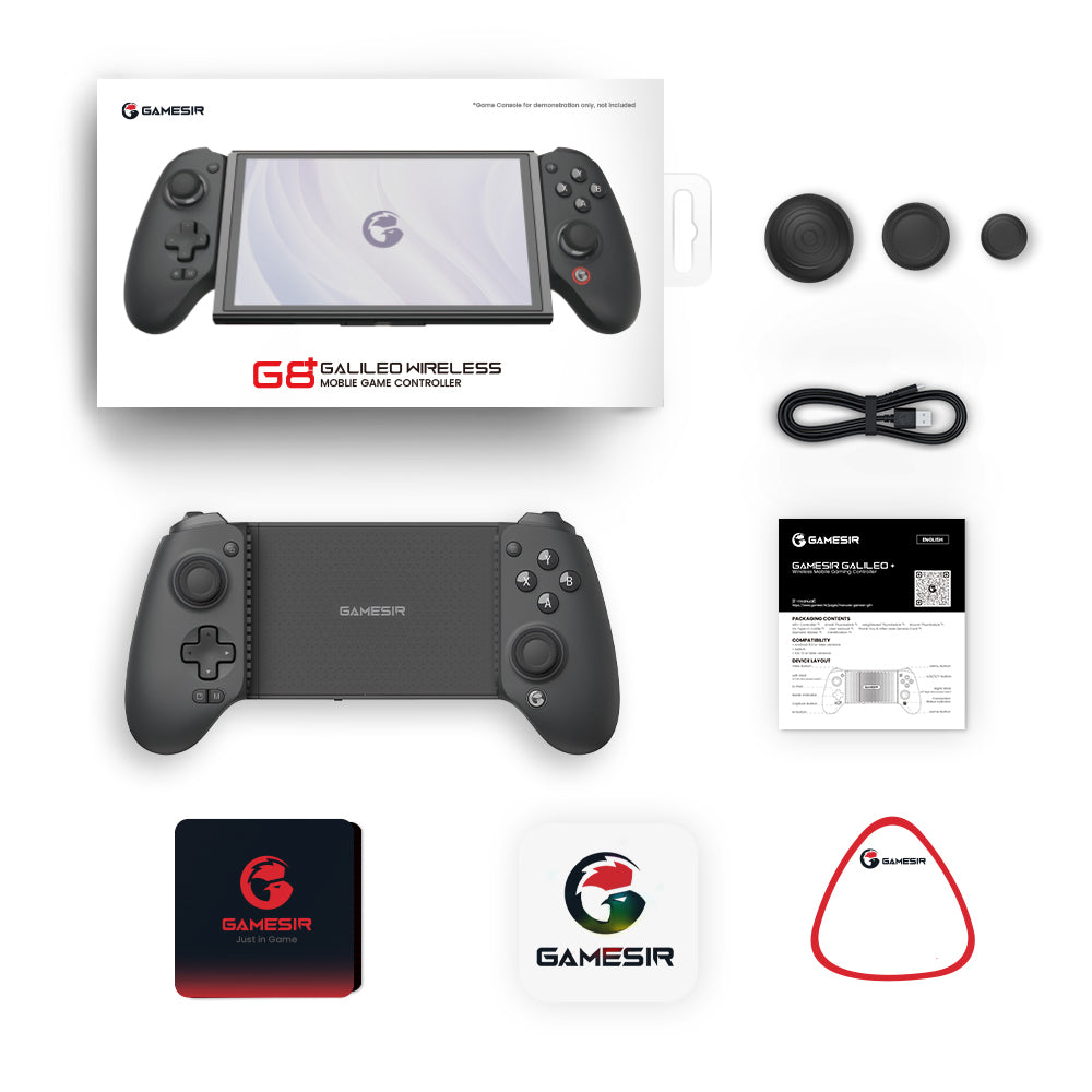 GameSir G8 Plus Bluetooth Game Controller, 6Axis Gryo, Hall Effect Sticks, 1000mAh Battery, Retractable Length 4.72-8.46inches, Compatible with Switch / iOS / Android / Tablet / PC