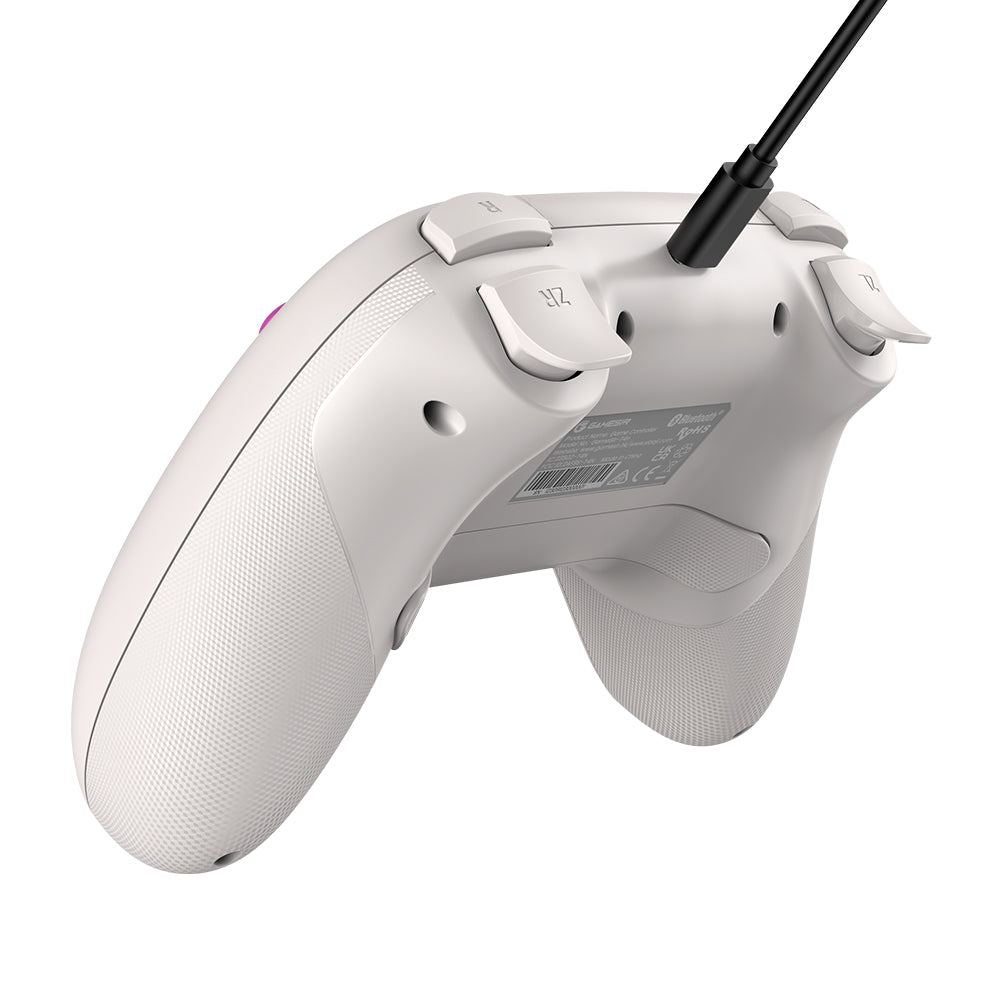 GameSir Nova HD Rumble NS Controller, RGB Lights, Tri-mode Connection, Compatible with Switch, PC, iOS, Android and Steam Deck - White