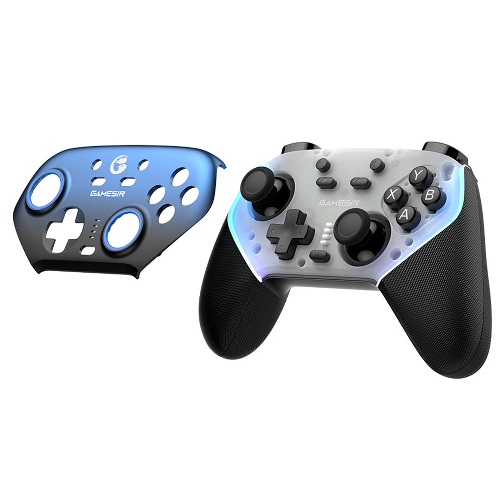 GameSir Super Nova Gaming Controller, Hall Effect Stick & Trigger, Detachable Faceplate, RGB Lighting, Compatible with PC / Android / iOS / Switch - Blue