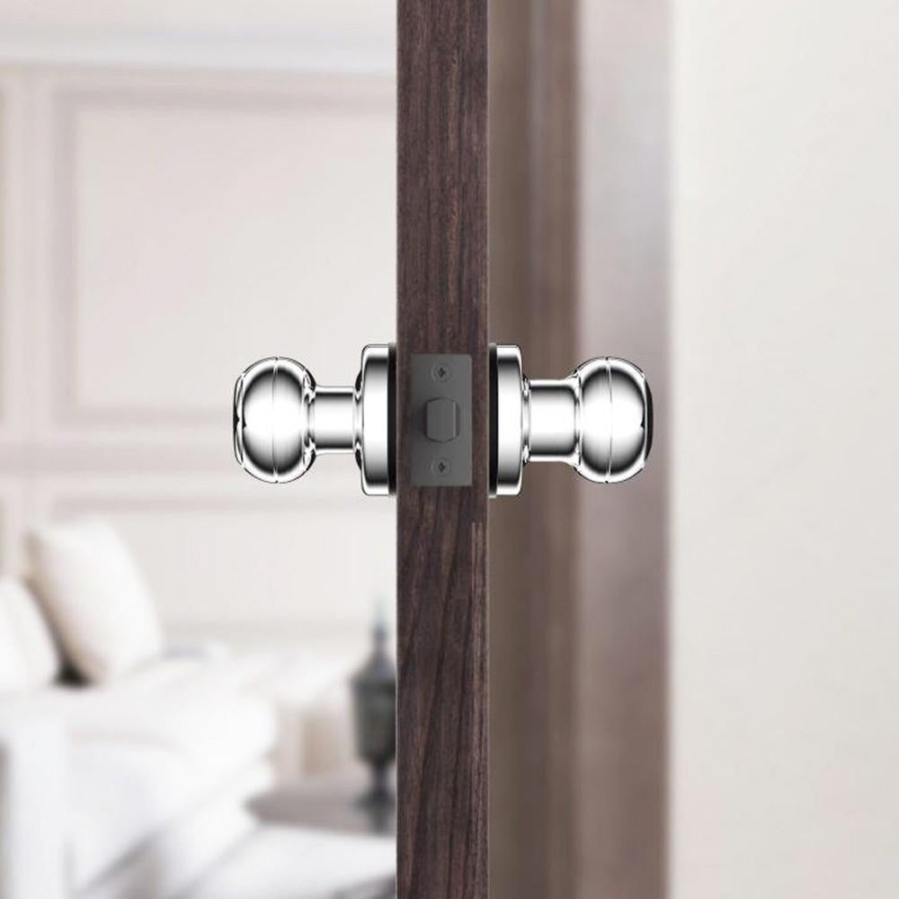 Geek Chef GeekTale K01-05 Smart Door Knob, Biometric Fingerprint Door Lock, App Control, Emergency Backup Keys - Silver