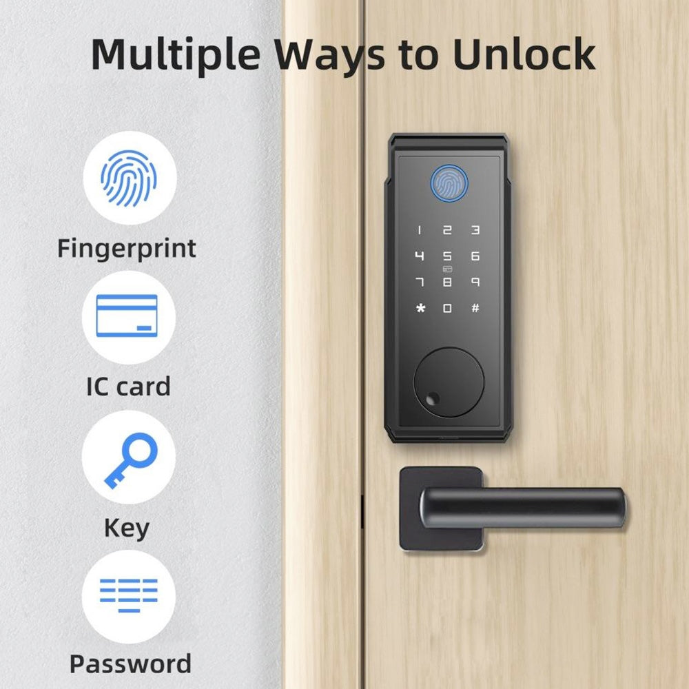 Geekbes JD-D06 Smart Deadbolt Lock, Auto-Lock, Fingerprint Password IC Card WiFi Remote Unlocking