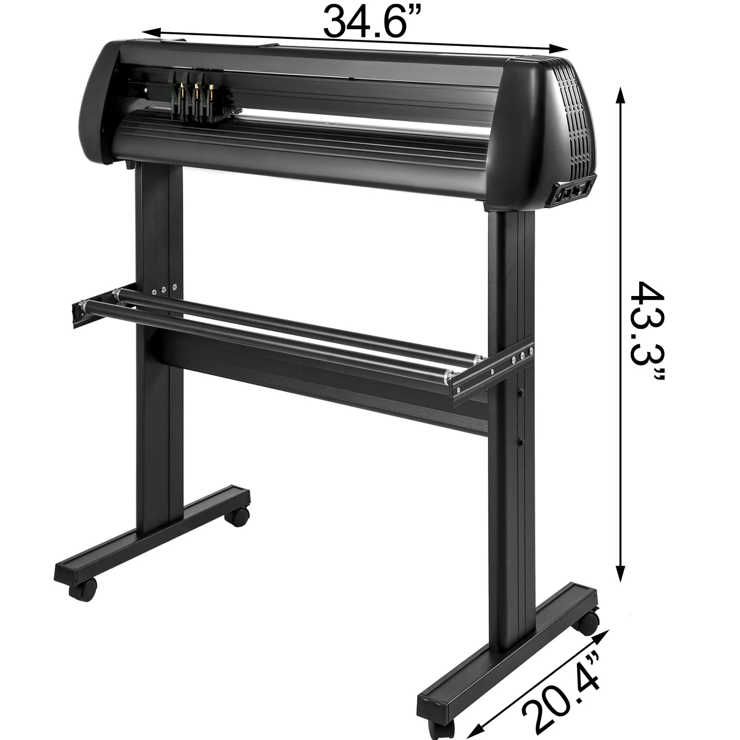 VEVOR 28 Inch Vinyl Cutter Machine Floor Stand Vinyl Plotter Adjustable Force Speed Digital Control USB Port For Sign Making