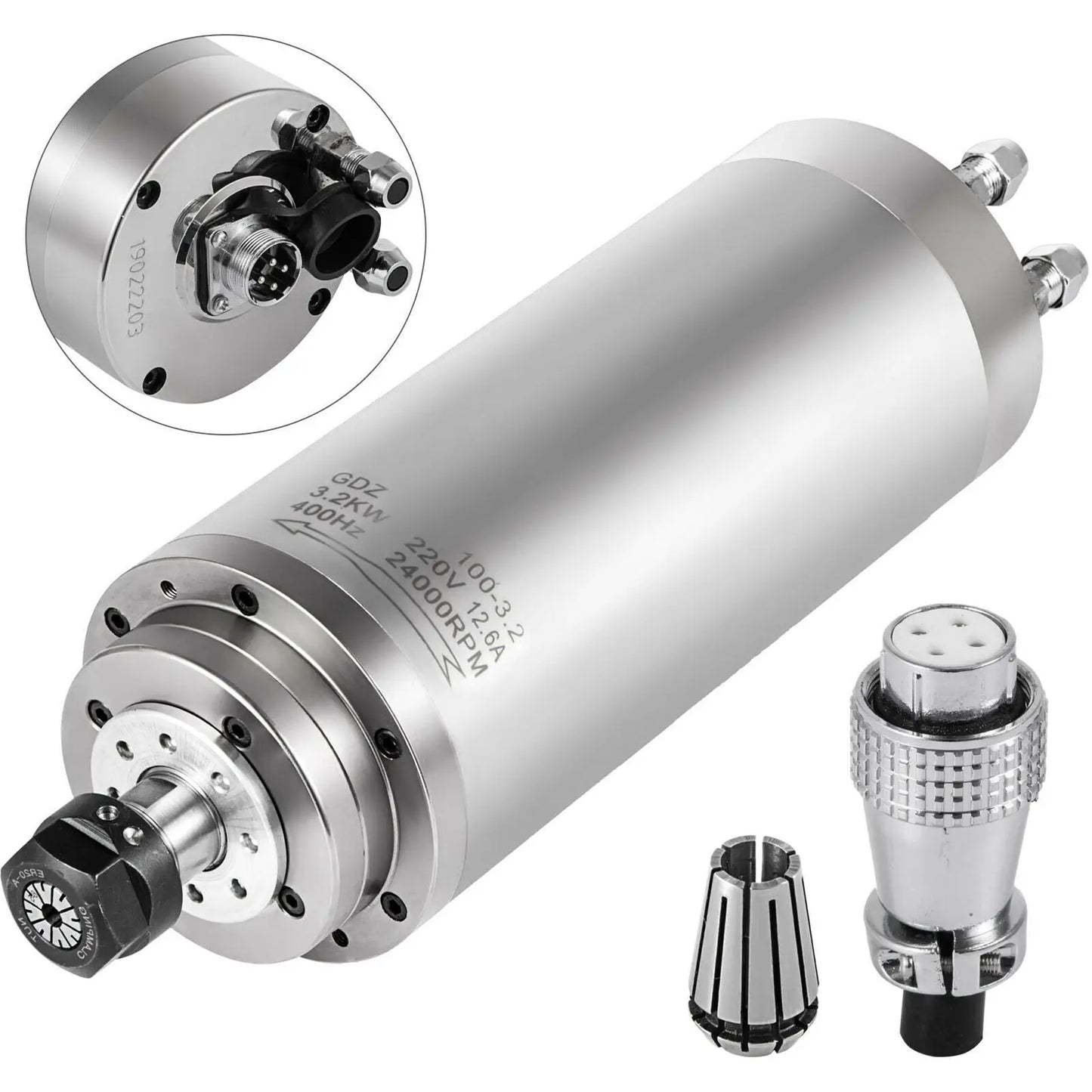 VEVOR 2.2KW 3KW Water Cooled Spindle Motor Kits 220V High Speed ER20 Collet 3 Bearings for CNC Router Engraving Milling Machine