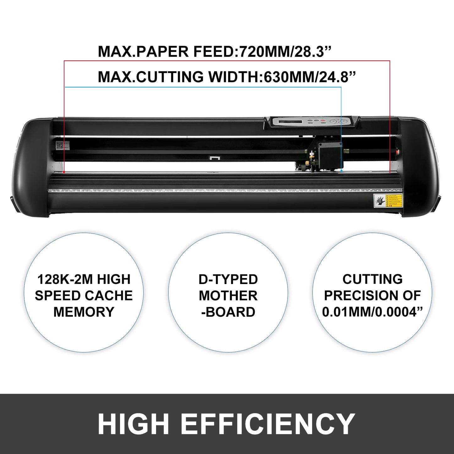 VEVOR 28 Inch Vinyl Cutter Machine Floor Stand Vinyl Plotter Adjustable Force Speed Digital Control USB Port For Sign Making