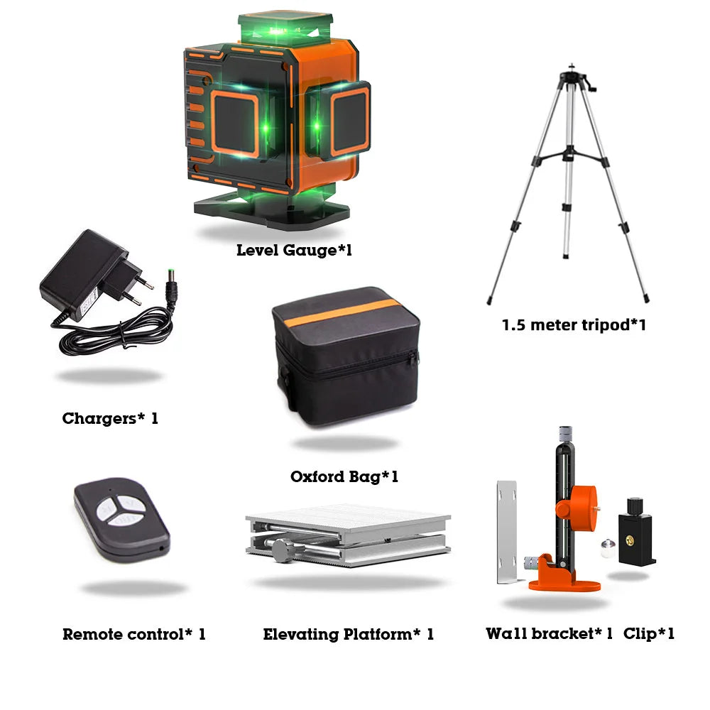 HILDA 4D Laser Level cross line Green laser level self-leveling multipurpose level laser horizon vertical measure