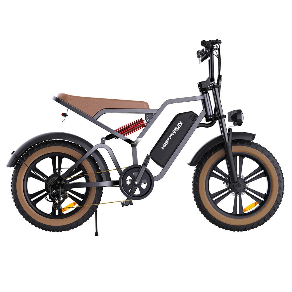 HAPPYRUN G60 Electric Bike 20*4.0 inch Fat Tire 48V 750W Brushless Motor 48V 18Ah Removable Battery 50km/h Max Speed Shimano 7-Speed Gear