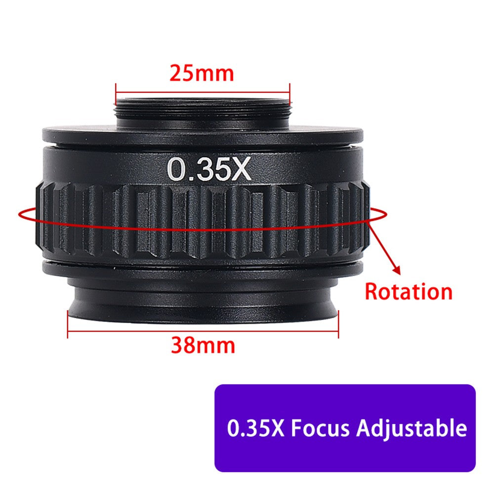 HAYEAR 0.35X C-Mount Lens Adapter, Microscope Camera Connector, Focus Adjustable, Trinocular Stereo Micro