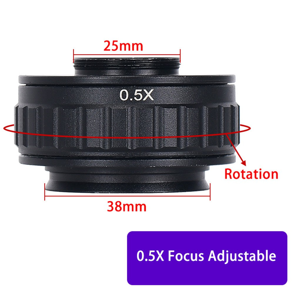 HAYEAR 0.5X C-Mount Lens Adapter, Microscope Camera Connector, Focus Adjustable, Trinocular Stereo Micro