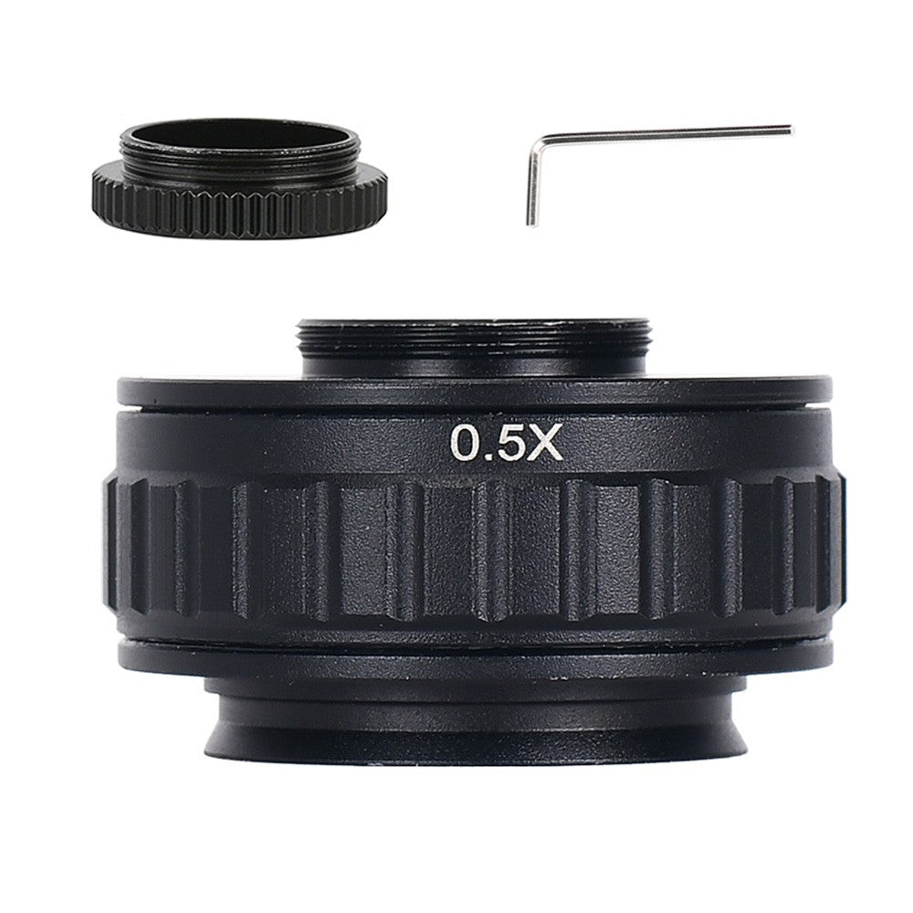 HAYEAR 0.5X C-Mount Lens Adapter, Microscope Camera Connector, Focus Adjustable, Trinocular Stereo Micro