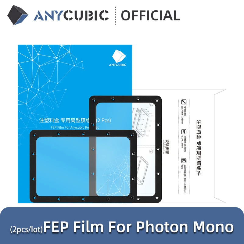 Tanque de resina UV ANYCUBIC Photon Mono, pantalla LCD monocromática 2K, placa base y película FEP