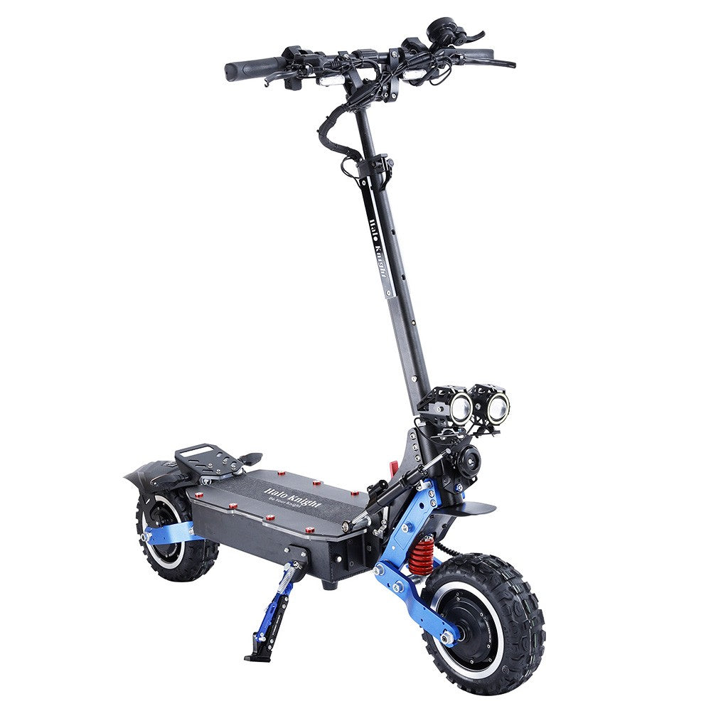Halo Knight T108 Pro Electric Scooter 11'' Off-Road Tire 3000W*2 Motors 95Km/h Max Speed 60V 38.4Ah Battery 80KM Range 200KG Max load Front & Rear Turn Signal IPX4 Waterproof Dual Hydraulic Brakes Electric Brake - Black