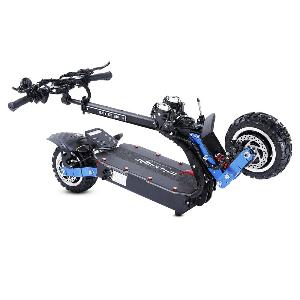 Halo Knight T108 Pro Electric Scooter 11'' Off-Road Tire 3000W*2 Motors 95Km/h Max Speed 60V 38.4Ah Battery 80KM Range 200KG Max load Front & Rear Turn Signal IPX4 Waterproof Dual Hydraulic Brakes Electric Brake - Black