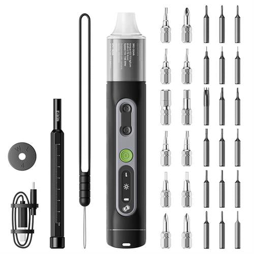 Hanboost ES01 35 In 1 Electric Screwdriver Set, Cordless Precision Tool with Magnetic Bits, Manual and Electric Modes, 4 Torque, 4 LED, for PC/ Phone/ Camera/ Laptop/ Watch/ Drone Repairs