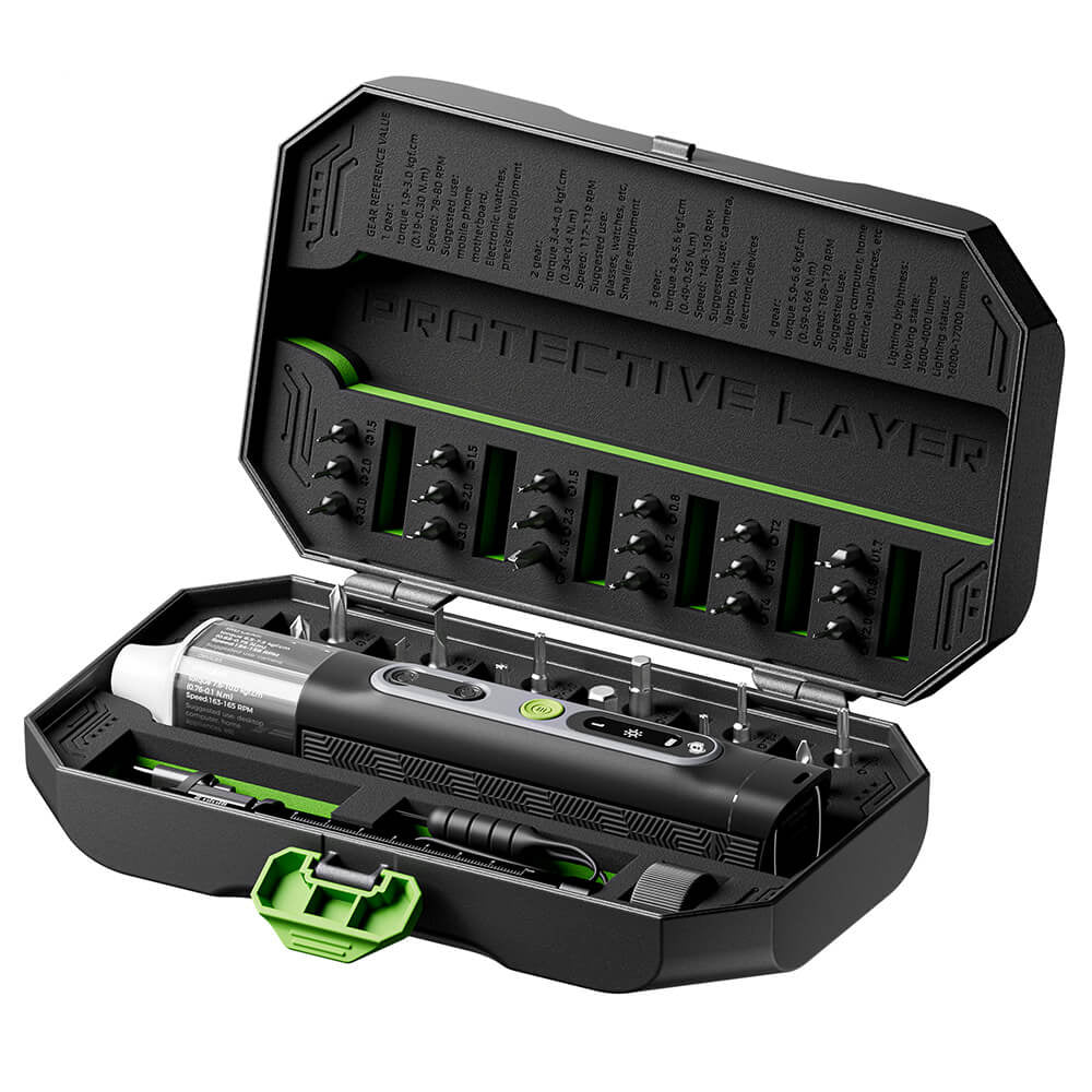 Hanboost ES01 35 In 1 Electric Screwdriver Set, Cordless Precision Tool with Magnetic Bits, Manual and Electric Modes, 4 Torque, 4 LED, for PC/ Phone/ Camera/ Laptop/ Watch/ Drone Repairs