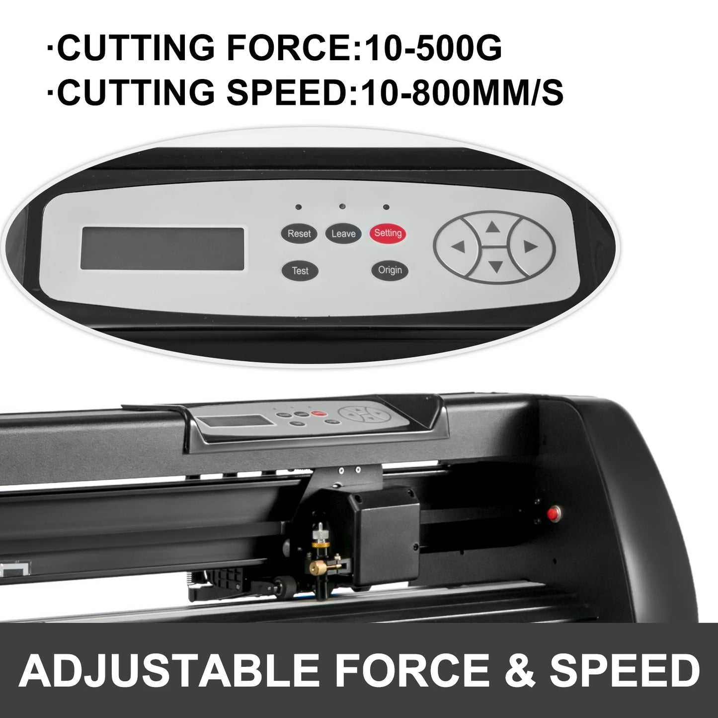 VEVOR 28 Inch Vinyl Cutter Machine Floor Stand Vinyl Plotter Adjustable Force Speed Digital Control USB Port For Sign Making