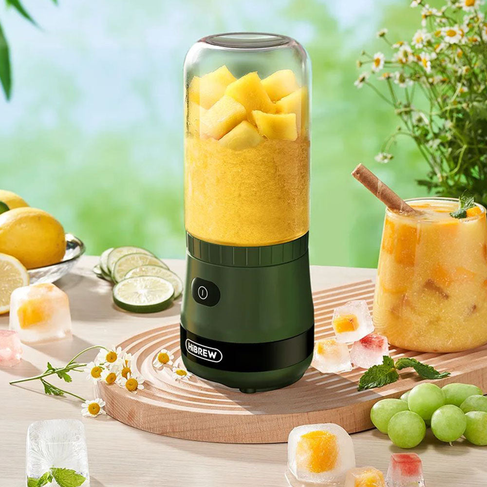 HiBREW G2 3in1 Coffee Grinder, 2000mAh Double Cup, Fruit Mixers Juicers Blender Ice Crusher, for Camping or Journey