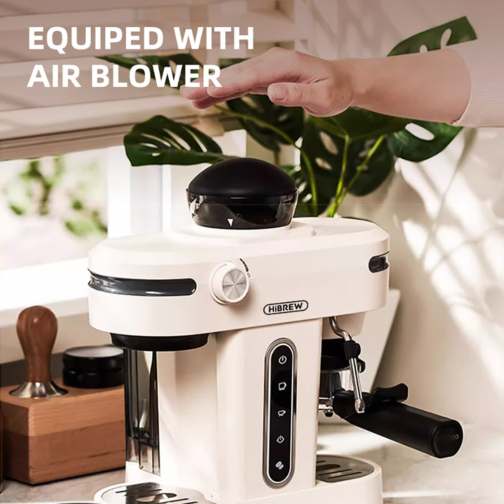 HiBREW H14 Espresso Coffee Machine, 20 Bar High Pressure, 15-gear Grinder Setting, Pre-brew Function, NTC Temperature Control, Cup Capacity Setting - Beige