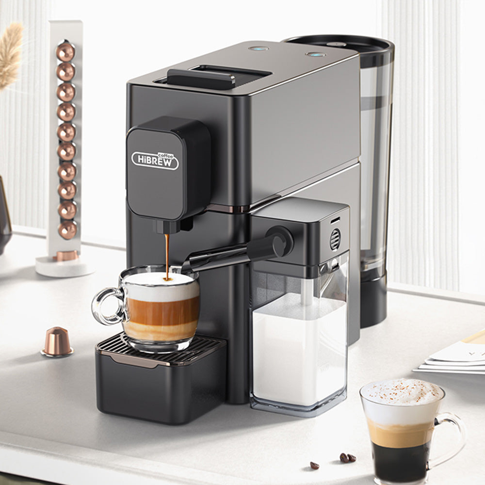 HiBREW H15 Nes Capsule Coffee Machine, 20 Bar High-pressure Extraction, Removable Milk Tank, Adjustable Temperature & Capacity