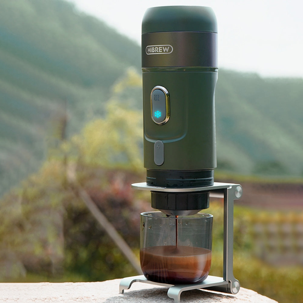 HiBREW H4B Wireless Portable 3 in 1 Espresso Coffee Maker, 15 Bar Pressure, 2200mAh Rechargeable Battery, with Adapter Storage Bag Bracket