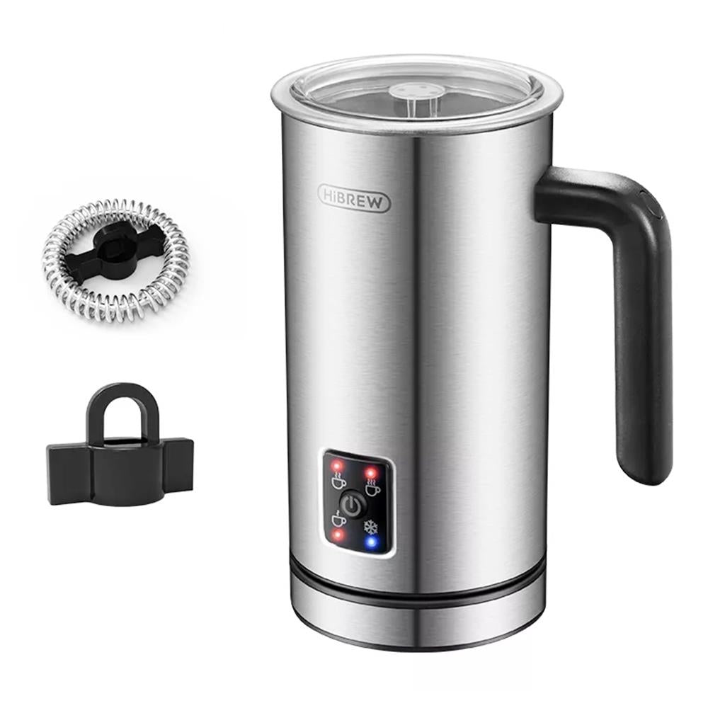 HiBREW M3 4-in-1 Milk Frother Foamer, Cold/Hot Fully Automatic Milk Warmer, 300ml Large Capacity, Auto Shut Down, Non-Stick Coating - US Plug