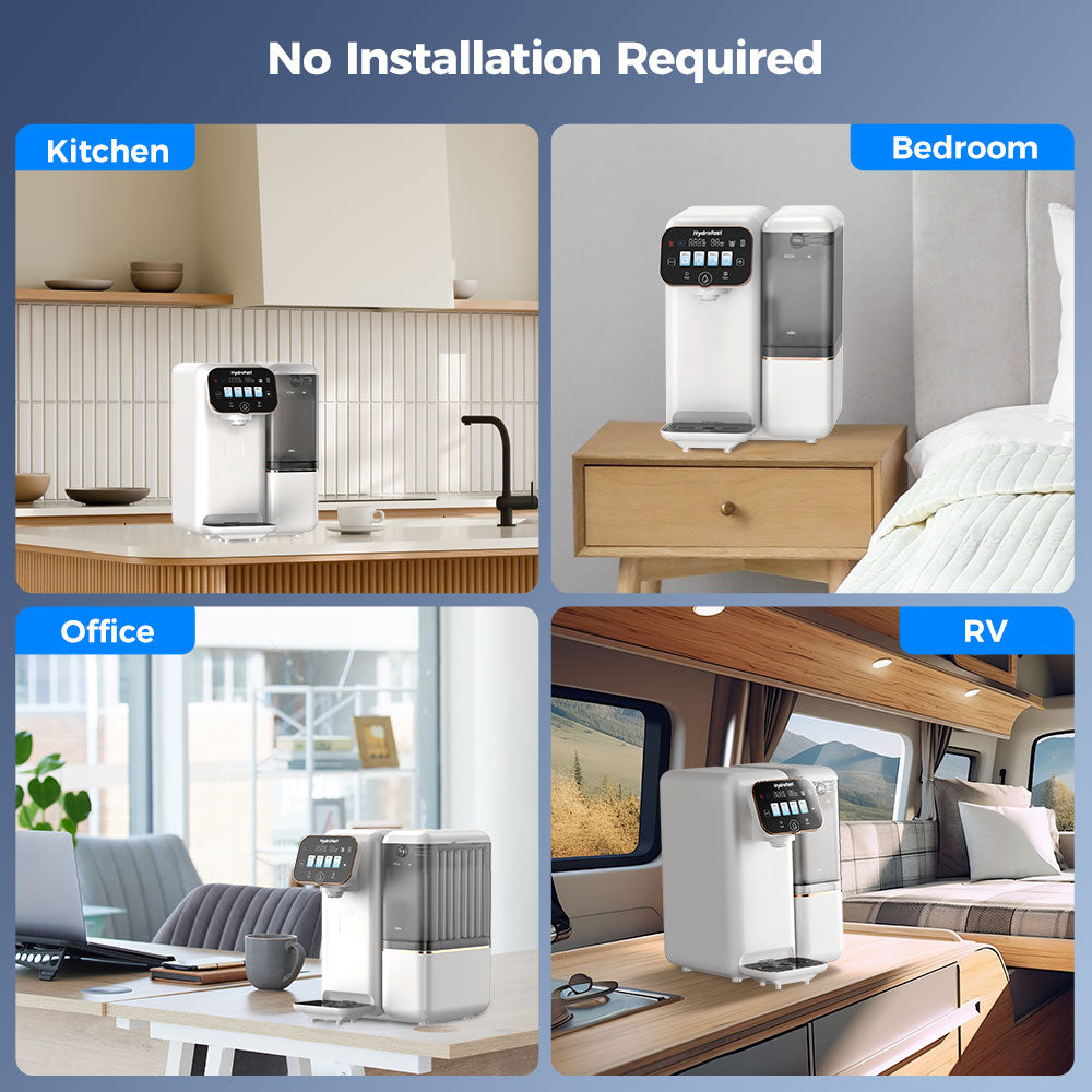 Hydrofast B100 Countertop Water Purifier, Room Temperature, Reverse Osmosis Water Filter for Home, Office