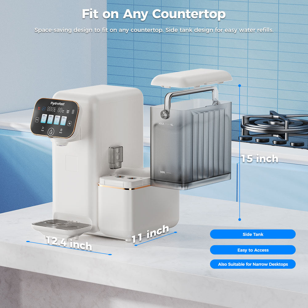 Hydrofast B100 Countertop Water Purifier, Room Temperature, Reverse Osmosis Water Filter for Home, Office