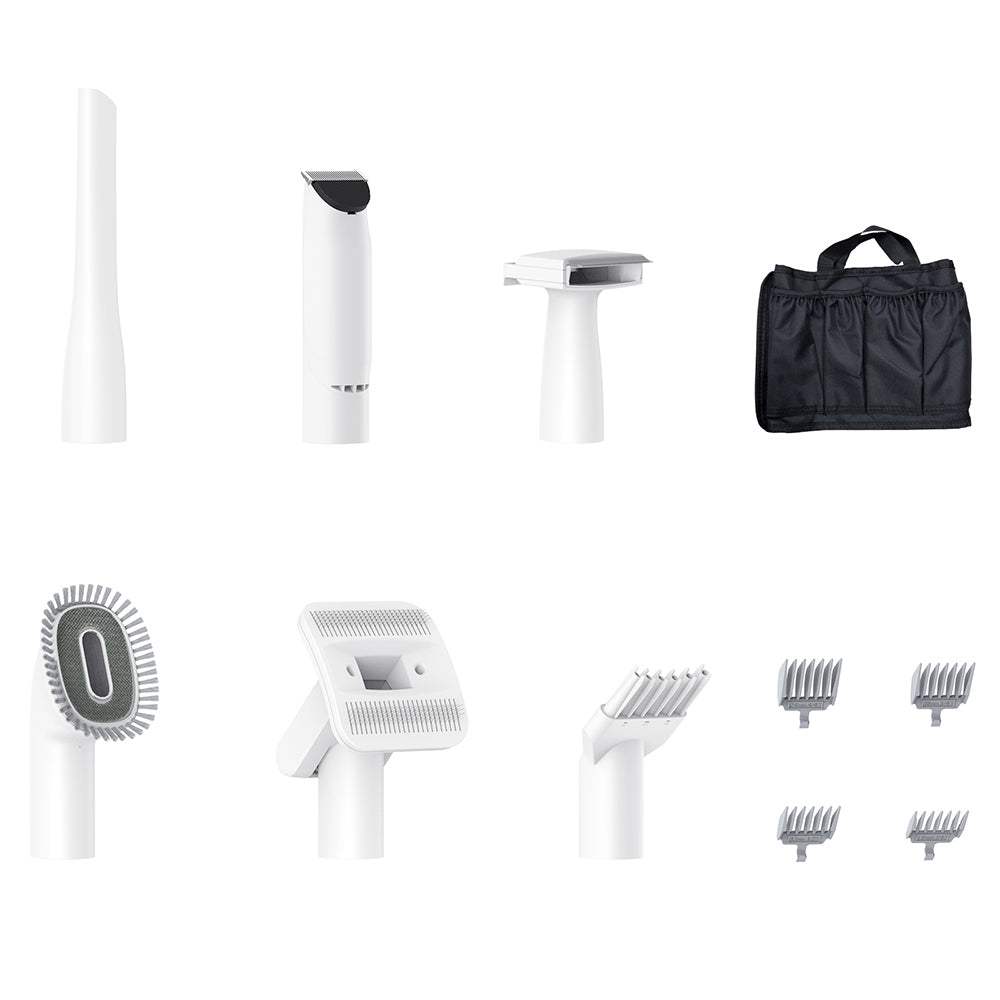 JIGOO P300 11 in 1 Pet Grooming Vacuum Kit, 3 Speed Modes, 4L Dust Cup, 4 Guide Combs, Low Noise - US Plug