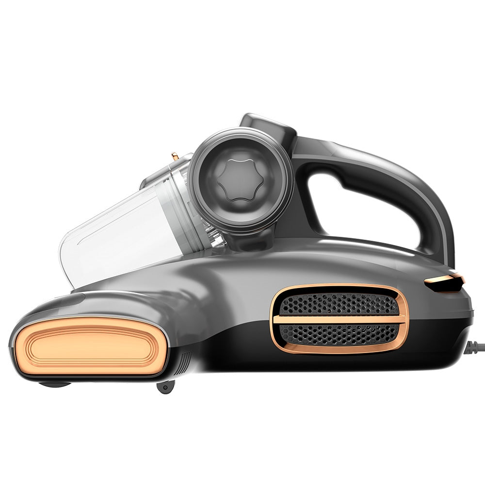 JIGOO T600 Dual-Cup Smart Bed Vacuum Cleaner for Mattress with UV Light, 700W 15KPa Suction, Ultrasonic Tech, 99.99% Mites Removal, Handheld Vacuum Cleaner for Bed, Sofa - Grey